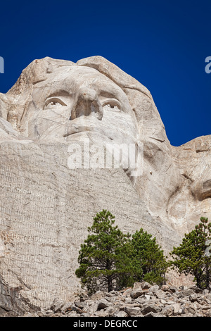 Visage de Thomas Jefferson, Mount Rushmore National Memorial, Black Hills, Dakota du Sud Banque D'Images