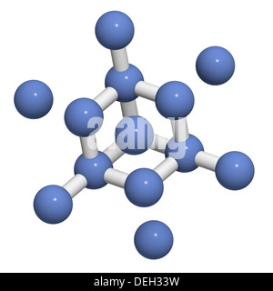 Le silicium (Si pure, de silicium), structure cristalline. Matériau de construction principal de puces d'ordinateur. Les atomes sont représentés comme des sphères. Banque D'Images