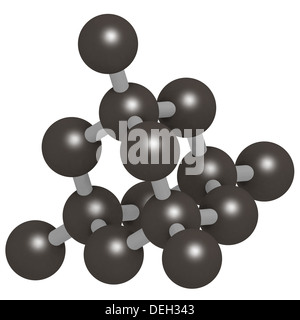 Le silicium (Si pure, de silicium), structure cristalline. Matériau de construction principal de puces d'ordinateur. Les atomes sont représentés comme des sphères. Unbo Banque D'Images