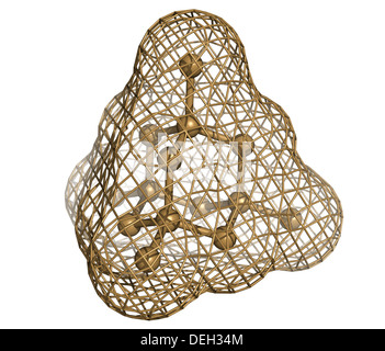 Le silicium (Si pure, de silicium), structure cristalline. Matériau de construction principal de puces d'ordinateur. Les atomes sont représentés comme des sphères. Unbo Banque D'Images