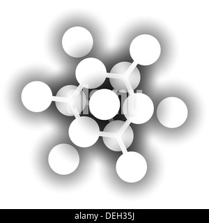 Le silicium (Si pure, de silicium), structure cristalline. Matériau de construction principal de puces d'ordinateur. Les atomes sont représentés comme des sphères. Banque D'Images