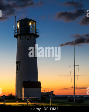 Phare à l'aube, Lumière, Chatham Chatham, Cape Cod, Massachusetts, USA Banque D'Images