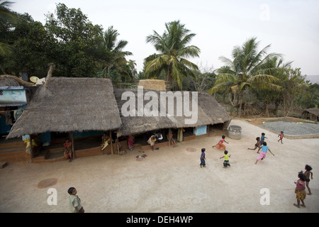 L'établissement Village, Orissa, Inde Banque D'Images