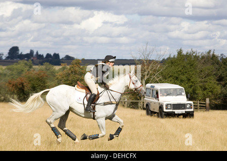 Le Warwickshire Hunt British equestrian Team Chase Hunter et essais cliniques Banque D'Images