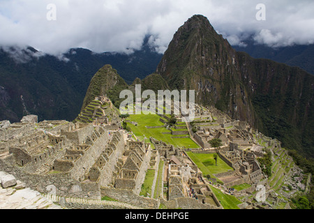 Photo de paysage de ruines Inca de Machu Picchu, Pérou Banque D'Images