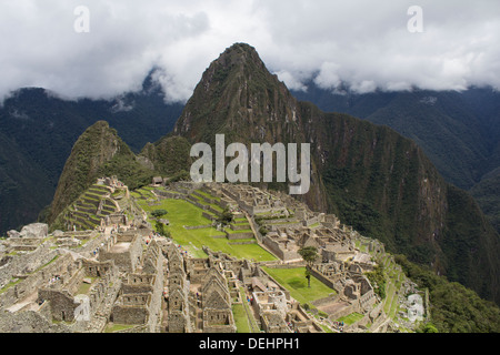 Photo de paysage de ruines Inca de Machu Picchu, Pérou Banque D'Images