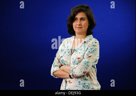 Kamila Shamsie, romancier pakistanais, assister à au Edinburgh International Book Festival, le mardi 20 août 2013. Banque D'Images