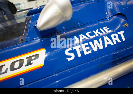 Jackie Stewart la Formule 1. Heritage Motor Centre est la plus grande collection de voitures vintage classique britannique. Gaydon, Angleterre, Royaume-Uni. Banque D'Images