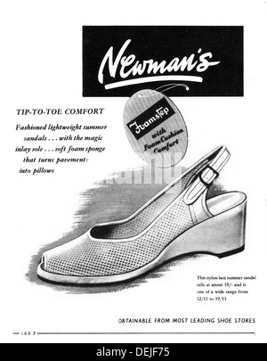 Publicité pour les chaussures de femmes en 1953 Banque D'Images