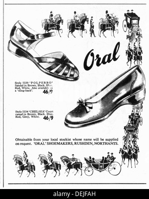 Publicité pour les chaussures de femmes en 1953 Banque D'Images