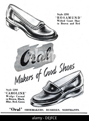 Publicité pour les chaussures de femmes en 1952 Banque D'Images