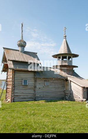 Églises en bois sur l'île de Kizhi sur le lac Onega, Russie Banque D'Images