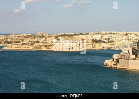 Panorama de Birgu (Vittoriosa), à Malte Banque D'Images