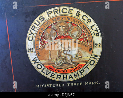 Label sûr de Cyrus Price & Co Ltd Wolverhampton 212 - marque déposée - Now Insafe Ltd Banque D'Images