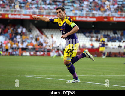 Valence, Espagne. Jeudi 19 Septembre 2013 Photo : Le Capitaine Angel Rangel Re : l'UEFA Europa League match contre CHANTIER Valence v Swansea City FC, à l'Estadio Mestalla, l'Espagne, le Crédit : D Legakis/Alamy Live News Banque D'Images