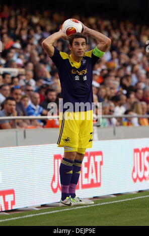 Valence, Espagne. Jeudi 19 Septembre 2013 Photo : Le Capitaine Angel Rangel Re : l'UEFA Europa League match contre CHANTIER Valence v Swansea City FC, à l'Estadio Mestalla, l'Espagne, le Crédit : D Legakis/Alamy Live News Banque D'Images