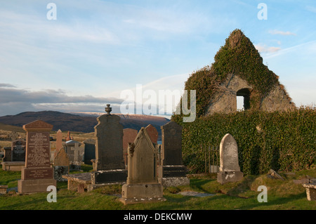 L'ancienne église (datée du 1619) et le cimetière de Balnakeil près de Durness, Sutherland, Scotland, UK. Banque D'Images