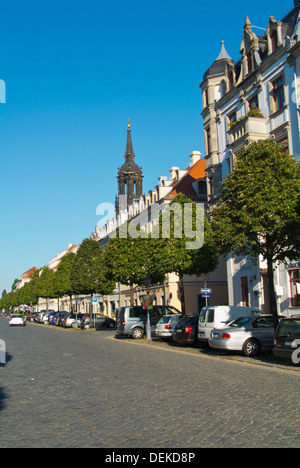 La rue Königstrasse Neustadt la ville nouvelle ville de Dresde Saxe Allemagne Europe centrale orientale de l'état Banque D'Images