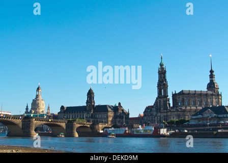 Augustusbrucke bridge et de la vieille ville de Dresde, Saxe ville Allemagne Europe centrale orientale de l'état Banque D'Images