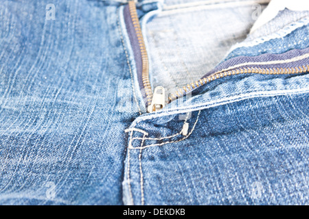 fermeture à glissière de jeans Banque D'Images