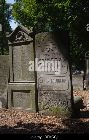 Tombes et pierres tombales dans le plus grand cimetière juif d'Europe. Varsovie. La Pologne. Banque D'Images