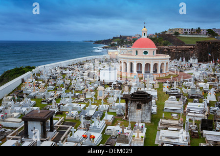 Vue aérienne du cimetière de San Juan, Puerto Rico Banque D'Images