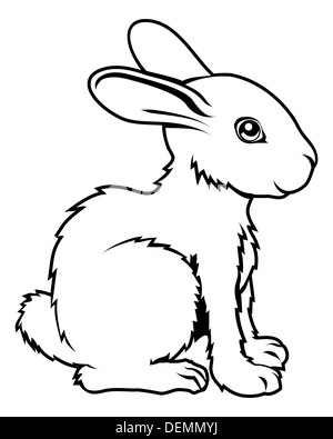 Une illustration d'un lapin stylisé peut-être un tatouage de lapin Banque D'Images