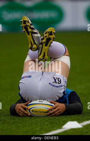 Londres, Royaume-Uni. 22 août, 2013. Au cours de l'action l'Aviva Premiership Round 3 match entre sarrasins et Bath Rugby joué à Allianz Park, London © Graham Wilson/Alamy Live News Banque D'Images