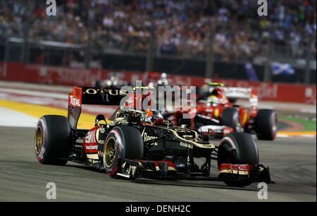 Singapour. 22 août, 2013. Sport Automobile : Championnat du Monde de Formule 1 de la FIA 2013, Grand Prix de Singapour, # 8 Romain Grosjean (FRA, Lotus F1 Team), Banque D'Images