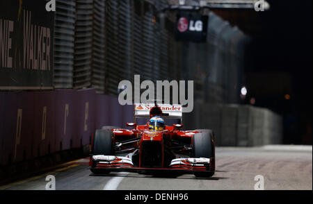 Singapour. 22 août, 2013. Sport Automobile : Championnat du Monde de Formule 1 de la FIA 2013, Grand Prix de Singapour, # 3 Fernando Alonso (ESP, la Scuderia Ferrari), Banque D'Images