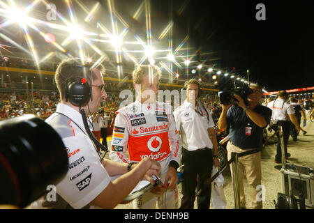 Singapour. 22 août, 2013. Sport Automobile : Championnat du Monde de Formule 1 de la FIA 2013, Grand Prix de Singapour, # 5 Jenson Button (GBR, Vodafone McLaren Mercedes), Banque D'Images