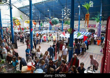 Market Hall de Abergavenny Food Festival Banque D'Images