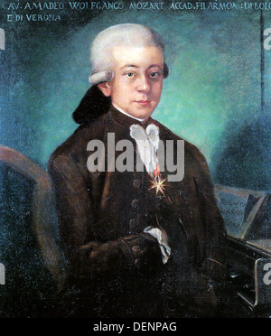 Wolfgang Amadeus Mozart, compositeur comme un garçon Banque D'Images