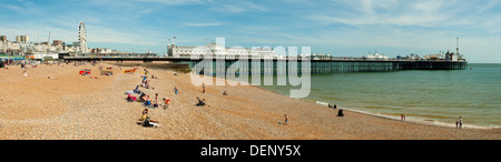 La jetée de Brighton, Brighton Panorama, East Sussex, Angleterre Banque D'Images