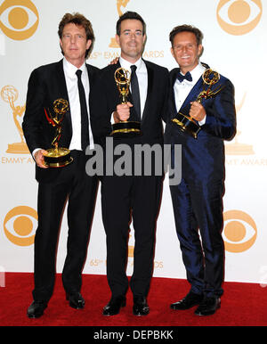 22 septembre 2013 - Los Angeles, Californie, États-Unis - Carson Daly, Mark Burnett participant à la 65e Emmy Primtime Awards-Press prix tenue lors de la Nokia Theatre de Los Angeles, Californie le 22 septembre 2013. Crédit Image : 2013(© D. Long/Globe Photos/ZUMAPRESS.com) Banque D'Images