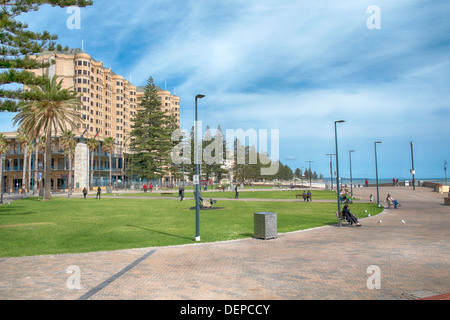 Glenelg, Adelaide. L'Australie du Sud, la station balnéaire la plus populaire de divertissement. Banque D'Images