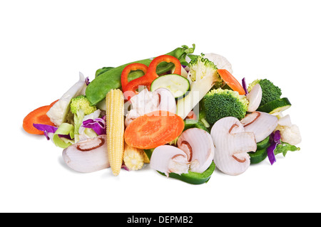 Faire sauter les légumes frais mélanger prête pour la cuisson Banque D'Images