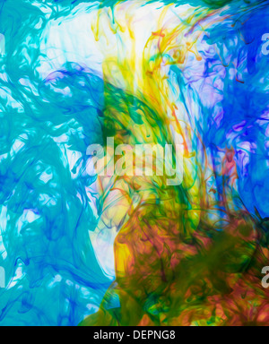 Encres de couleur de l'eau, l'abstraction, explosion de couleurs Banque D'Images