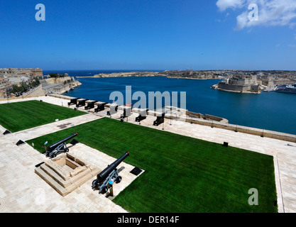 Le port de La Valette, VILLE MÉDITERRANÉENNE DE MALTE Banque D'Images