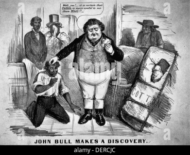 John Bull fait une découverte, carton, vers 1863 politique Banque D'Images