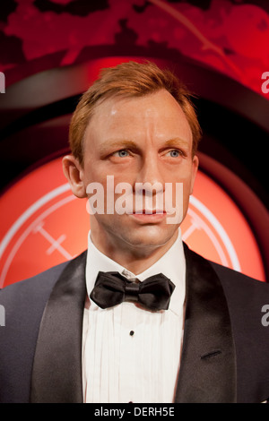 James Bond Daniel Craig dans la figure de cire Madame Tussauds Amsterdam, Hollande, Pays-Bas. Banque D'Images