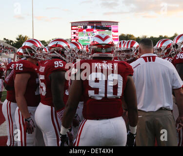 Bloomington, Indiana, USA. 21e Août, 2013. 21 septembre 2013 - Indiana Hoosiers pendant un match de football NCAA entre Michigan State et de l'Indiana au Memorial Stadium à Bloomington, Indiana. © csm/Alamy Live News Banque D'Images