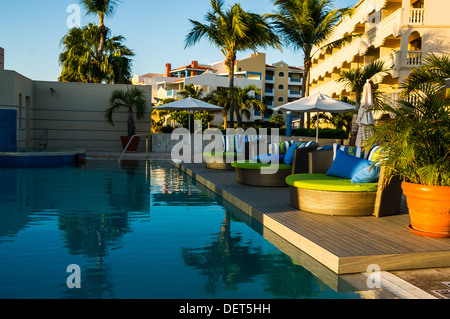 Coucher du soleil Bucuti Beach Resort Aruba Banque D'Images