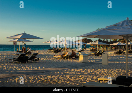 Coucher du soleil Bucuti Beach Resort Aruba Banque D'Images