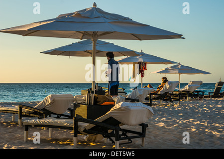 Coucher du soleil Bucuti Beach Resort Aruba Banque D'Images