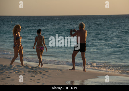 Coucher du soleil Bucuti Beach Resort Aruba Banque D'Images