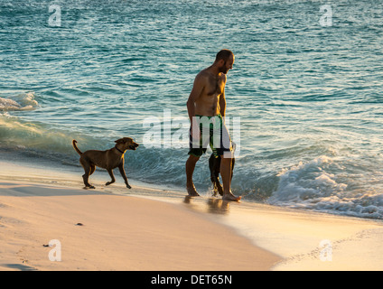 Coucher du soleil Bucuti Beach Resort Aruba Banque D'Images