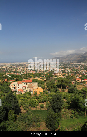 Donnant sur la ville de Palerme en Sicile. Banque D'Images