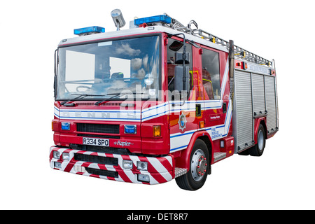 Une coupe d'un British Dennis Rapier red fire engine utilisé par le West Sussex fire brigade,UK Banque D'Images