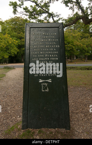 Le Rufus Stone dans la New Forest Banque D'Images